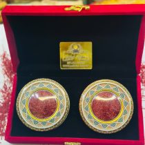 زعفران سوپرنگین رویال صادراتی +پک مخملی قفل طلا+دوعددخاتم زعفران زرین 5گرمی<<وزن خالص زعفران 10 گرم>>
